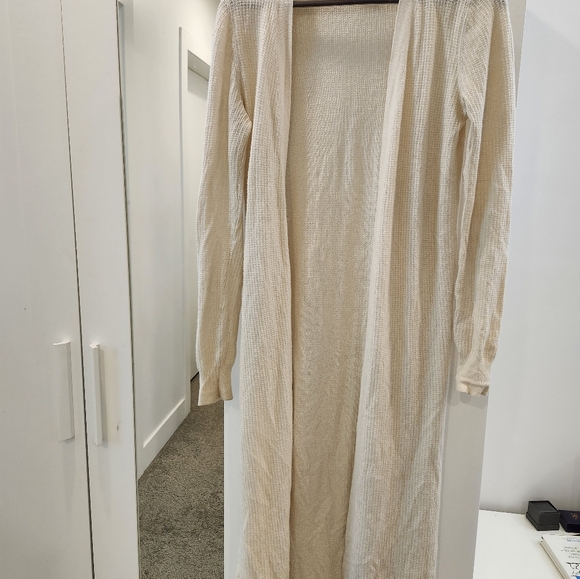 Theory Cream Cashmere Duster Cardigan - Picture 2 of 5